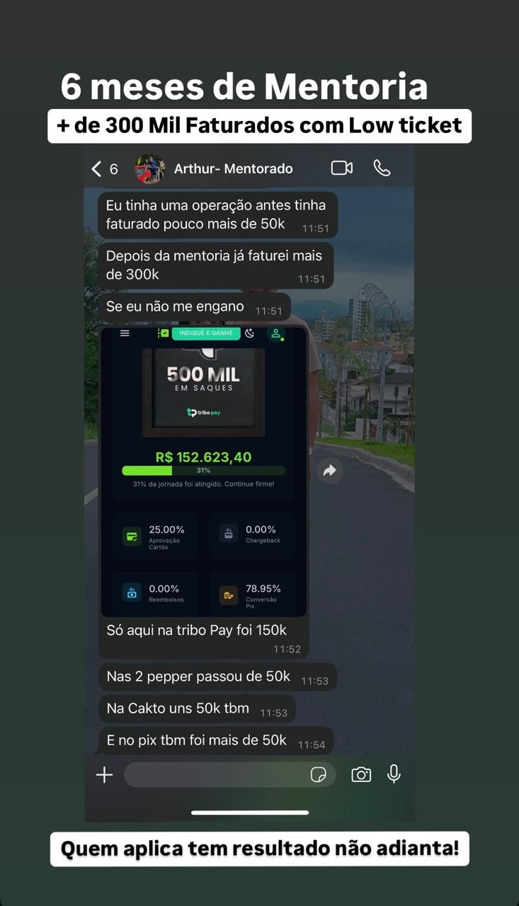 Depoimento de aluno — mais de R$300 mil faturados